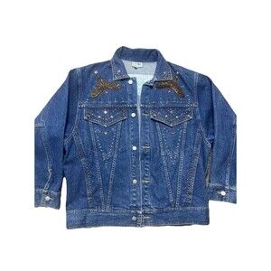 Vintage Freego Western Denim Jacket Women’s Medium Cowgirl Rhinestone Americana